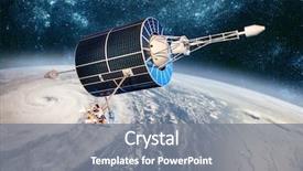  Presentation with satellite weather - PPT layouts with star wars - space satellite monitoring from earth background and a gray colored foreground