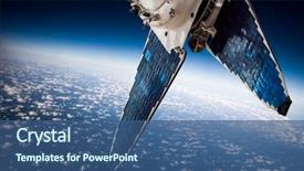  Presentation with satellite - Slide deck with star wars - space satellite orbiting the earth background and a ocean colored foreground