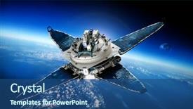  Presentation with satellite - Colorful PPT theme enhanced with star wars - space satellite orbiting the earth backdrop and a ocean colored foreground