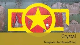  Presentation with military vietnam - Colorful PPT theme enhanced with star wars - vietnam military sign backdrop and a gold colored foreground