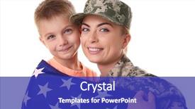  Presentation with star wars - Beautiful presentation theme featuring star wars - woman soldier and little kid backdrop and a royal blue colored foreground