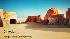  Presentation with sahara - Audience pleasing PPT theme consisting of star wars decoration in sahara backdrop and a yellow colored foreground
