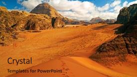  Presentation with rum - Amazing slide set having wadi rum desert jordan backdrop and a gold colored foreground