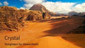  Presentation with rum - Slide set featuring wadi rum desert jordan background and a gold colored foreground