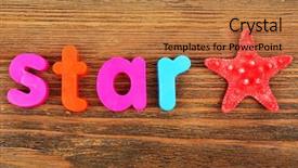  Presentation with star - PPT theme having star-word-formed-with-colorful background and a coral colored foreground