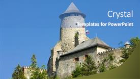  Presentation with castle - Beautiful theme featuring stara-lubovna-castle-slovakia backdrop and a teal colored foreground