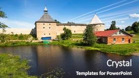  Presentation with russia - Cool new theme with staraya ladoga old ladoga - ancient fortress in russia backdrop and a dark gray colored foreground
