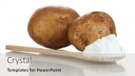  Presentation with starch - Beautiful slide deck featuring starch-in-spoon-with-potatoes backdrop and a mint green colored foreground