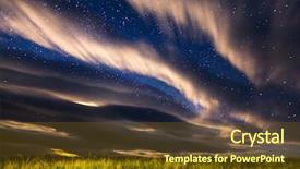  Presentation with cosmic - PPT theme with starfield - fantastic starry sky background and a tawny brown colored foreground