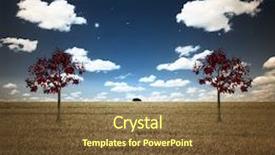  Presentation with trees - Audience pleasing PPT theme consisting of starfield - field with two trees backdrop and a tawny brown colored foreground