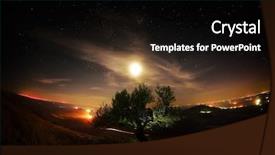 Presentation with way - Slides featuring starfield - night landscape with the milky background and a black colored foreground