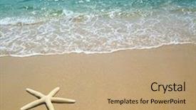  Presentation with starfish - Theme with starfish on a beach sand background and a coral colored foreground