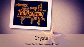  Presentation with thanksgiving - PPT theme having starfish on the sand background and a coral colored foreground