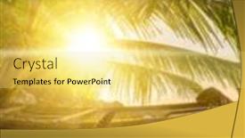  Presentation with tropical beach sunset - Cool new slides with starfish-on-the-tropical-beach backdrop and a yellow colored foreground