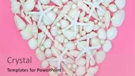  Presentation with pink pearls - Cool new slide set with starfish-pearls-and-seashell-heart backdrop and a lemonade colored foreground