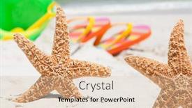  Presentation with starfish - Amazing PPT layouts having starfish-playing-at-the-beach backdrop and a lemonade colored foreground