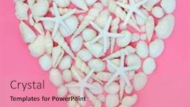  Presentation with pastel pink - Presentation theme enhanced with starfish-seashell-heart background and a coral colored foreground