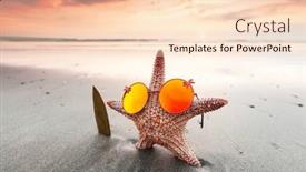  Presentation with bali - Slide set consisting of starfish-surfer-on-the-beach background and a lemonade colored foreground
