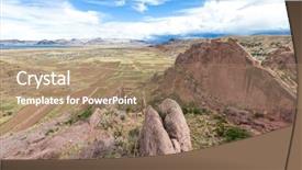  Presentation with rock - Cool new PPT theme with stargate and unique rock formation backdrop and a coral colored foreground