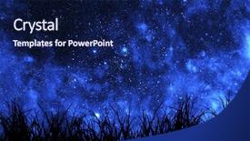  Presentation with night sky - PPT layouts having starlight - silhouette of grass on night background and a navy blue colored foreground