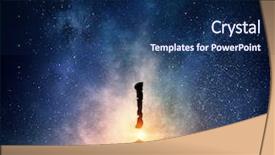  Presentation with starry night - Audience pleasing theme consisting of starry night - exclamation mark in darkness mixed backdrop and a navy blue colored foreground