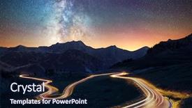  Presentation with alps - Colorful slide set enhanced with starry night - milky way sky backdrop and a wine colored foreground
