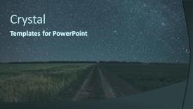  Presentation with starry night - Amazing presentation design having starry-night-in-the-field backdrop and a ocean colored foreground