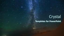  Presentation with starry night - Presentation theme enhanced with starry-night-sky-and-milky background and a ocean colored foreground