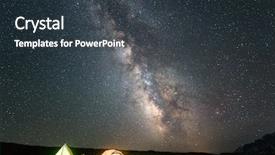 Presentation with starry night - Colorful presentation theme enhanced with starry night sky with milky backdrop and a tawny brown colored foreground