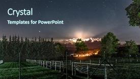  Presentation with starry night - Slide set enhanced with starry night sky background and a tawny brown colored foreground