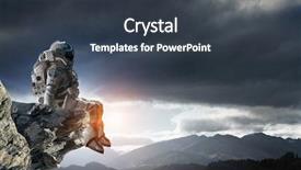  Presentation with spaceman - Colorful slide deck enhanced with starry sky - spaceman on rock edge mixed backdrop and a tawny brown colored foreground