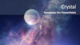  Presentation with night sky little plane moon - Theme consisting of starry sky and moon mixed background and a  colored foreground