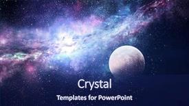  Presentation with moon in the starry night - Beautiful PPT theme featuring starry sky and moon mixed backdrop and a  colored foreground