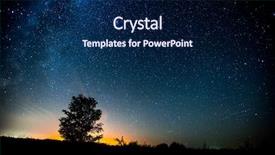  Presentation with meadow - Colorful slide deck enhanced with starry sky and summer meadow backdrop and a navy blue colored foreground