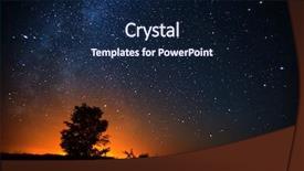  Presentation with high level - Presentation theme with starry sky and tree high background and a navy blue colored foreground
