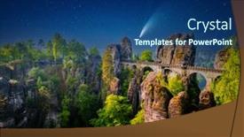  Presentation with long bridge - Colorful PPT layouts enhanced with starry-sky-over-the-elbe backdrop and a ocean colored foreground