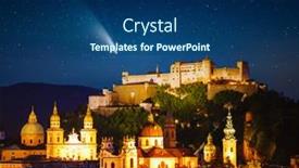  Presentation with starry night - Theme with starry-sky-over-the-salzburg background and a ocean colored foreground