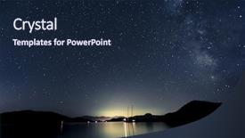  Presentation with night stars - Slides with stars and boats at night background and a navy blue colored foreground