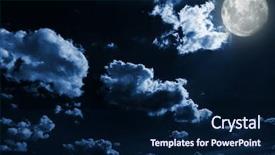  Presentation with night sky moon - Presentation consisting of stars and full moon background and a navy blue colored foreground