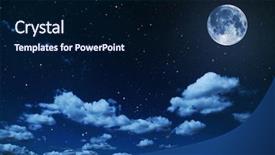  Presentation with night sky moon - Audience pleasing slide set consisting of night sky with stars backdrop and a  colored foreground
