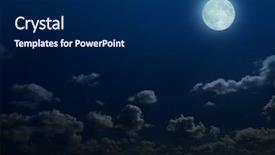  Presentation with stars moon - Amazing presentation design having night sky with stars backdrop and a dark gray colored foreground