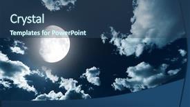  Presentation with night sky moon - PPT layouts consisting of stars and full moon background and a  colored foreground