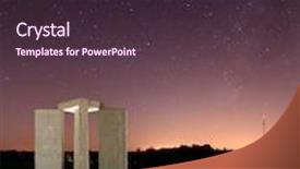  Presentation with stars - Amazing presentation theme having stars-behind-the-georgia-guidestones backdrop and a wine colored foreground