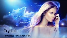  Presentation with fairy night - Cool new presentation theme with stars fashion model portrait fairy backdrop and a teal colored foreground
