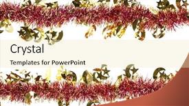  Presentation with decoration - Presentation enhanced with stars half moon - christmas artificial tinsel decoration background and a  colored foreground