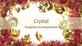  Presentation with holly christmas frame - Colorful PPT layouts enhanced with stars half moon - christmas decoration frame with artificial backdrop and a  colored foreground
