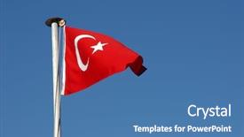  Presentation with turkish - Audience pleasing slide deck consisting of stars half moon - turkish national flag backdrop and a  colored foreground