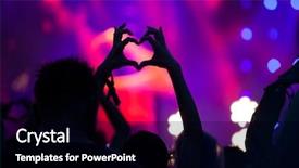  Presentation with hands heart - Audience pleasing theme consisting of crowd at concert - heart shaped backdrop and a black colored foreground