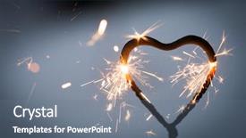  Presentation with clouds in heart shape - Presentation design enhanced with shape sparkler burning and glow background and a gray colored foreground