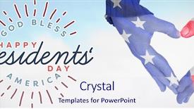  Presentation with heart clouds - Slides having usa flag painted on hands background and a sky blue colored foreground